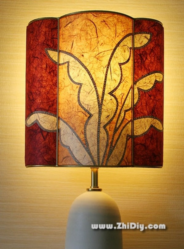 paper art on lampshade