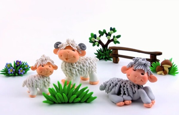 Super light clay sheep New Year cartoon clay sheep handmade DIY tutorial