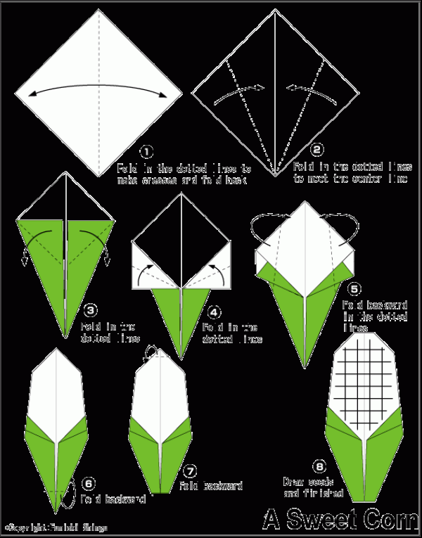 Simple handmade origami sweet corn tutorial