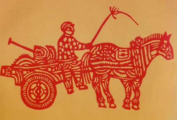 Shaanxi folk paper-cutting has similar themes to Han portraits