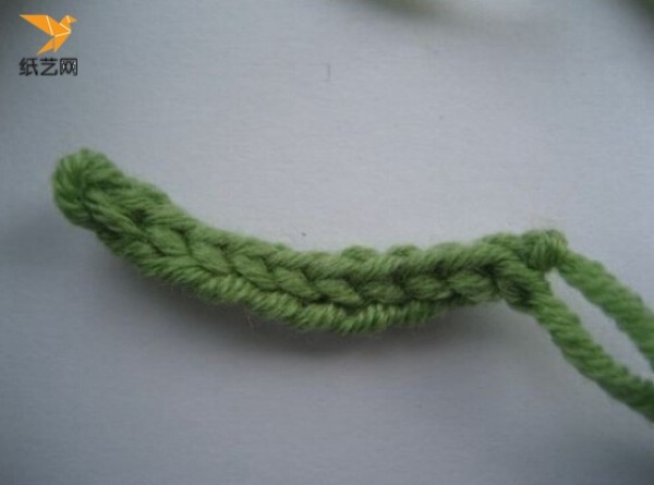 Hand crochet leaf knitting tutorial illustration