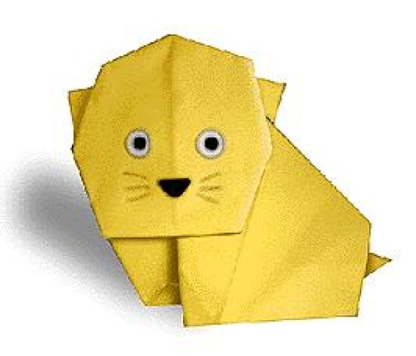 Simple origami kitten tutorial for children