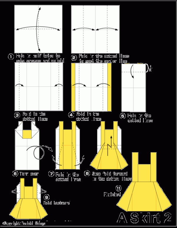 Simple origami dress tutorial for children