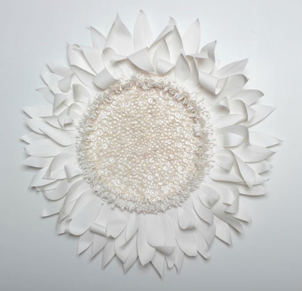 Large paper flower sculptures by Michele Tremblay