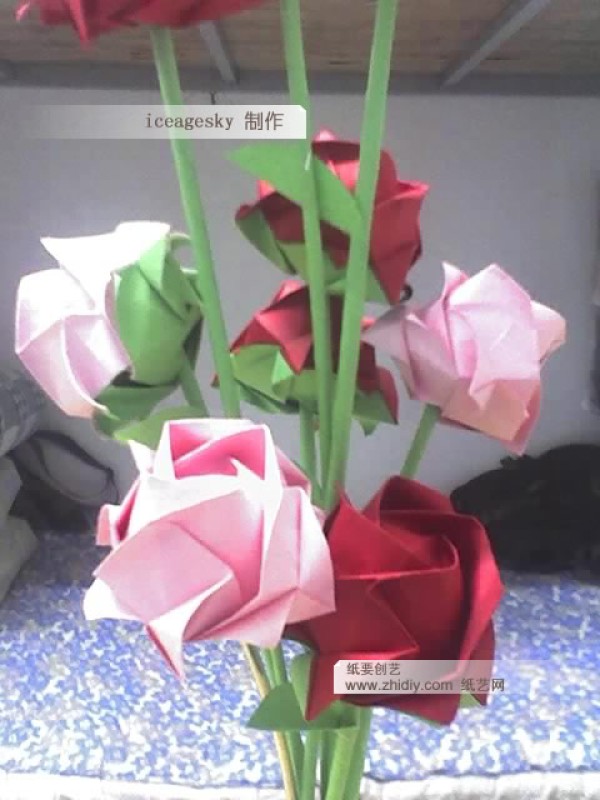 iceagesky origami rose