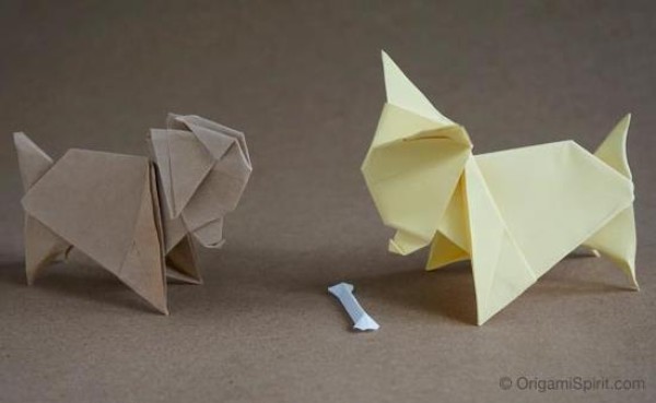 Origami Encyclopedia teaches you step-by-step video tutorials on how to make cute handmade origami puppies.