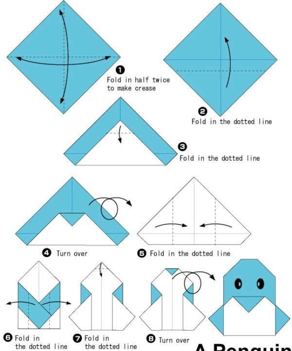 Cute origami penguin simple origami tutorial