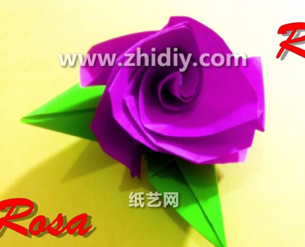 Simple rotating origami rose handmade DIY tutorial