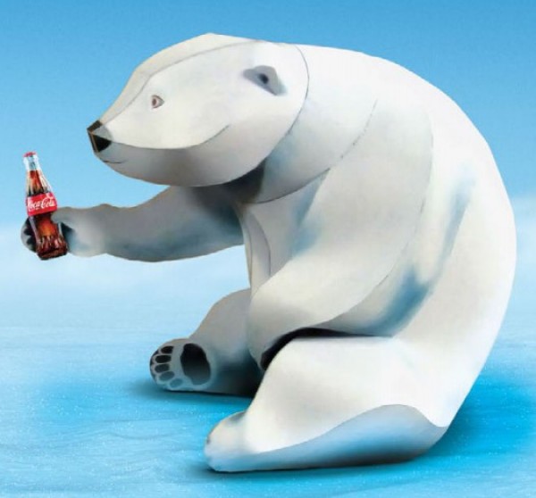 [Paper Model] Coca-Cola Christmas Polar Bear Paper Model Free Download