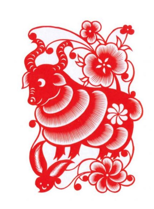 Traditional folk paper-cutting pattern design and paper-cutting tutorial for the Year of the Sheep