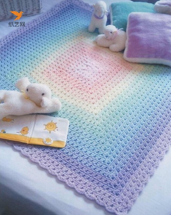 How to use crochet? Handmade crochet dreamy rainbow blanket making pattern tutorial