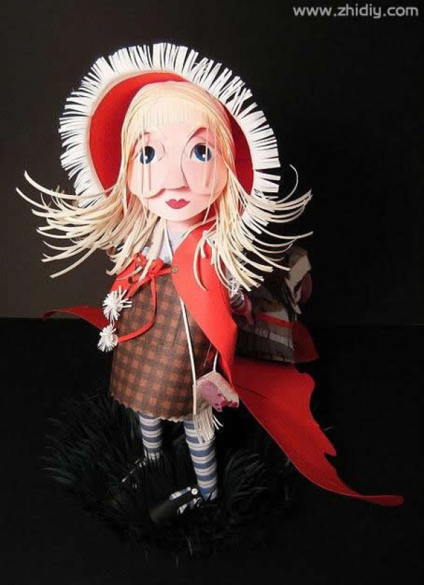 Little Red Riding Hood paper sculpture by Sher Christopher