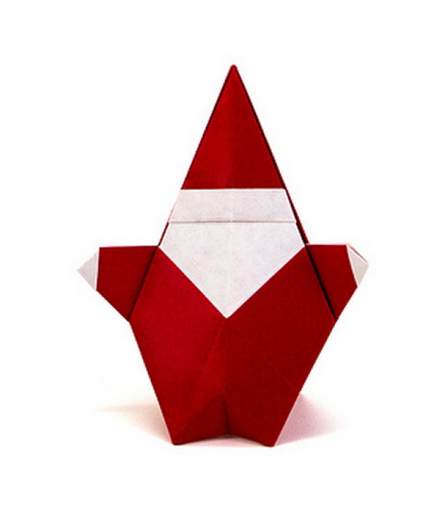 Simple handmade origami making tutorial for Santa Claus