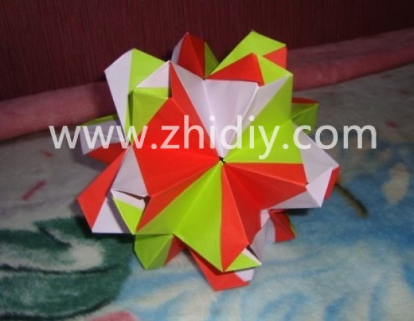 Modular origami paper ball flower making tutorial