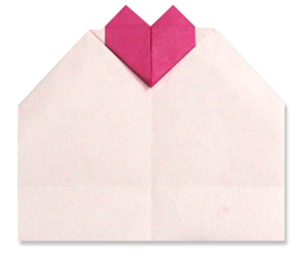 Heart-shaped handmade origami diy message card illustrated tutorial