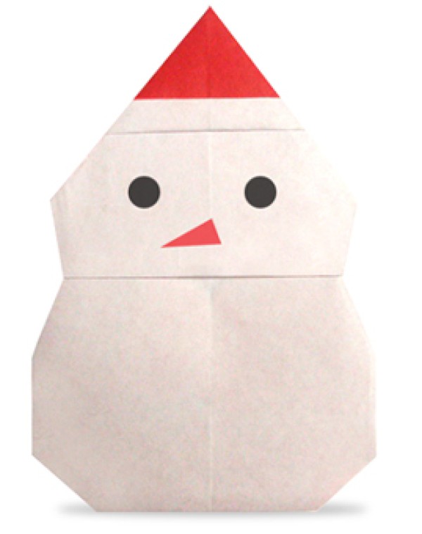 Cute Christmas Snowman Origami Illustrated Tutorial