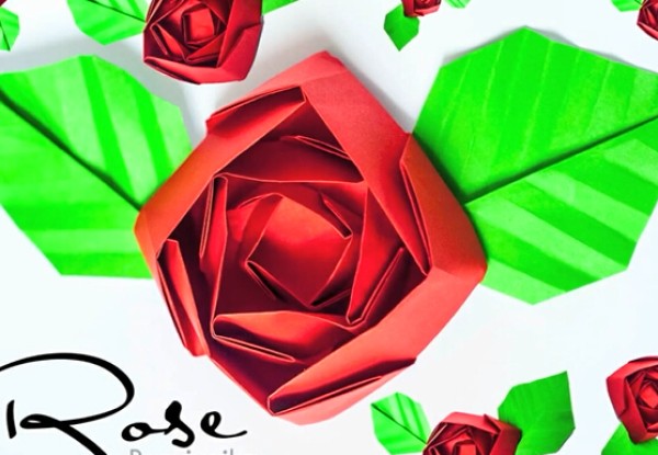 New folding method of Kawasaki rose_How to make combined origami Kawasaki rose