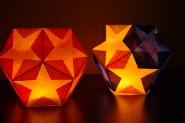 Polyhedral Pentagram Paper Craft Lantern Tutorial