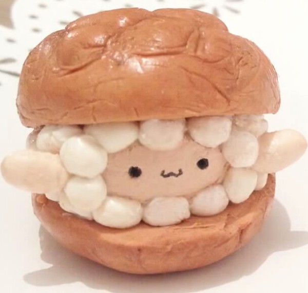 Ultra-light clay burger handmade soft clay making tutorial for the Year of the Sheep