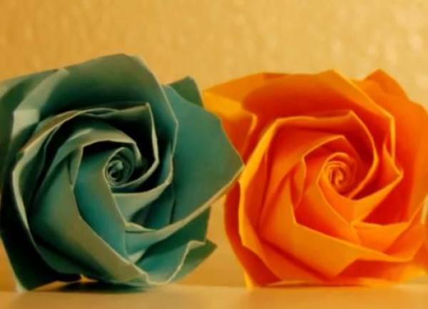 How to fold a rose: New Kawasaki rotating rose origami video tutorial