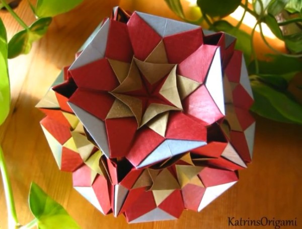 Christmas star origami flower ball lantern complete hand-making video tutorial