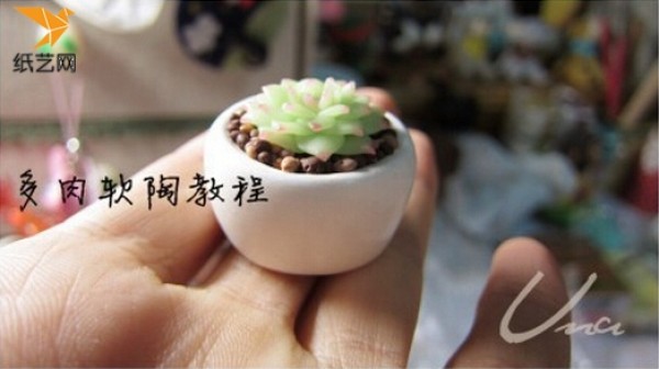 How to make polymer clay? Illustrated tutorial on how to make handmade soft clay succulents in small pots