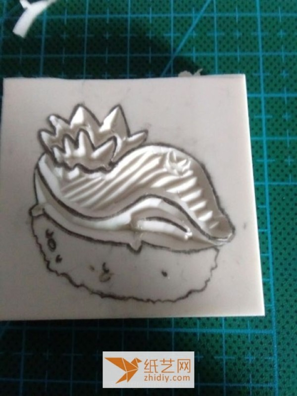 Tutorial on how to make cute sushi pattern rubber stamps