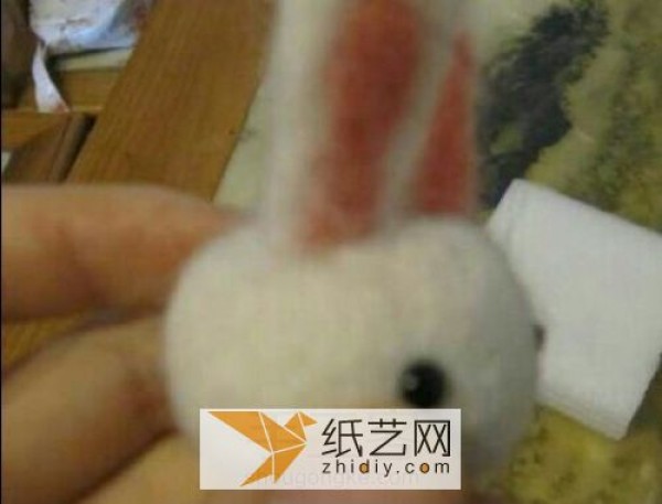 A cute little bunny made of wool felt. A novice’s first show.