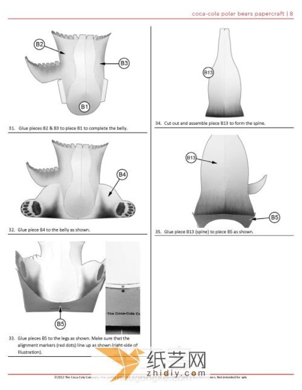 Paper model making of Coca-Cola polar bear mascot