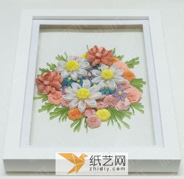 Flower quilling paper painting Teachers Day gift making