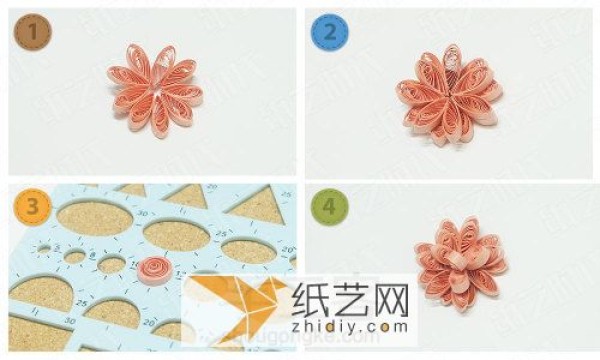 Flower quilling paper painting Teachers Day gift making