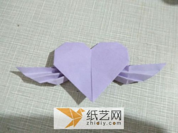 Very easy way to make origami heart with wings for Valentines Day gift