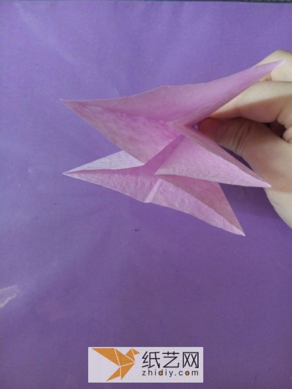 Origami azalea made from hand-kneaded paper