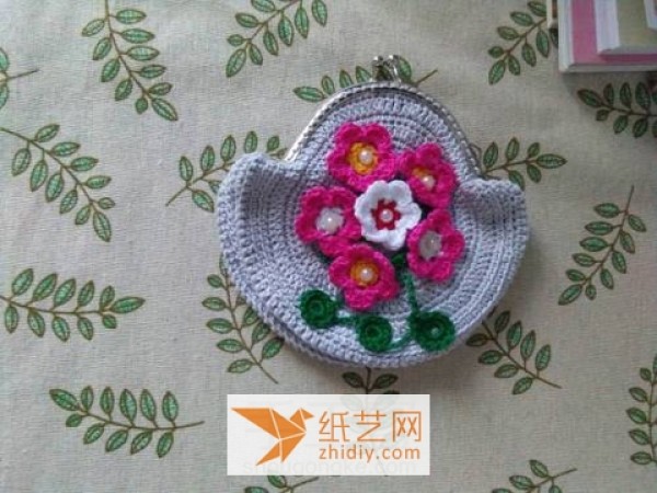 Crochet flower lip coin purse New Year gift tutorial