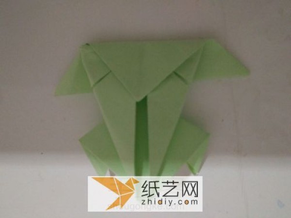 Cute classic origami frog handmade by children