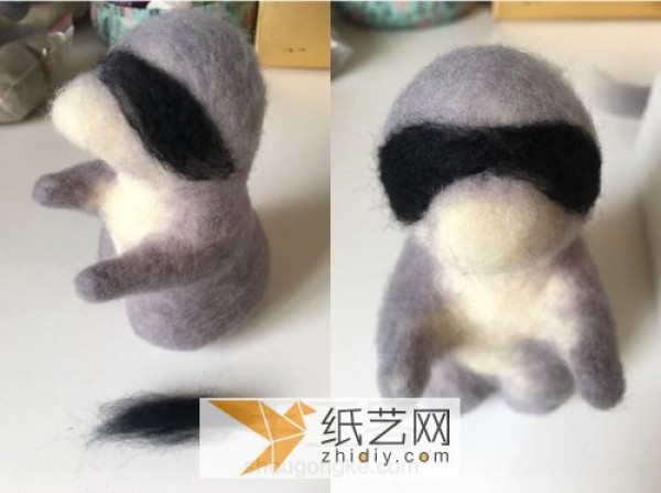 How to make a small raccoon doll by hand using wool felt? fulfill your wishes