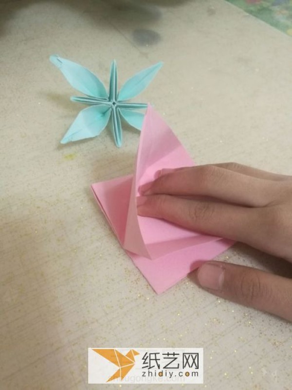 Origami Star Flower Paper Art Flower Making Tutorial Illustration