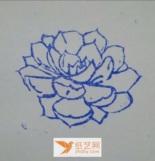 Illustrated tutorial on how to make a rubber stamp with a succulent pattern