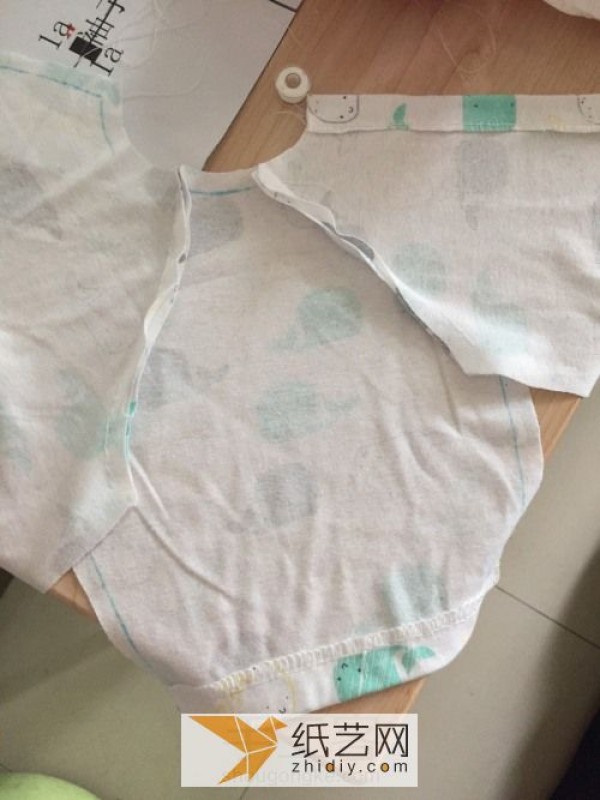 Handmade fabric baby onesie