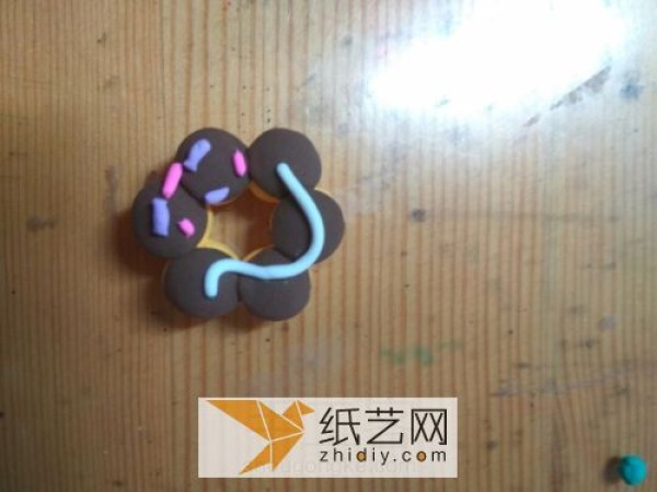 Ultra light clay handmade flower shape donuts for kids