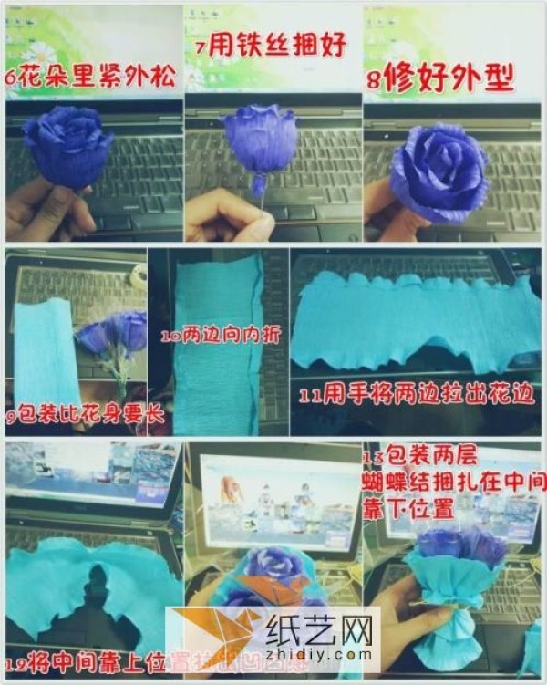 Simple handmade illustration tutorial for Mothers Day paper rose bouquet