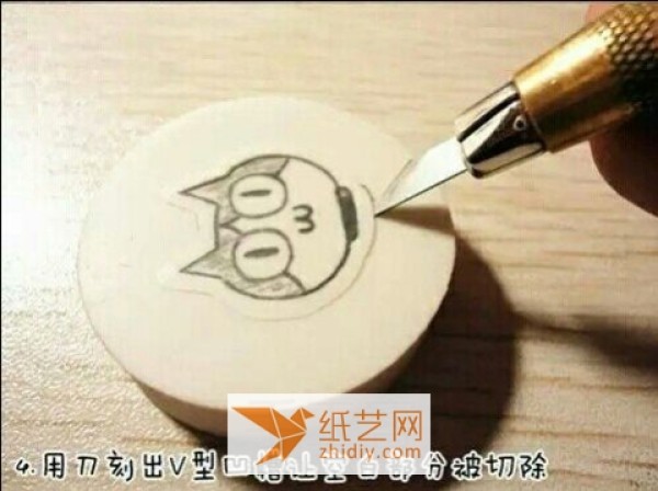 Tutorial on how to make a cute little kitty rubber stamp for beginners