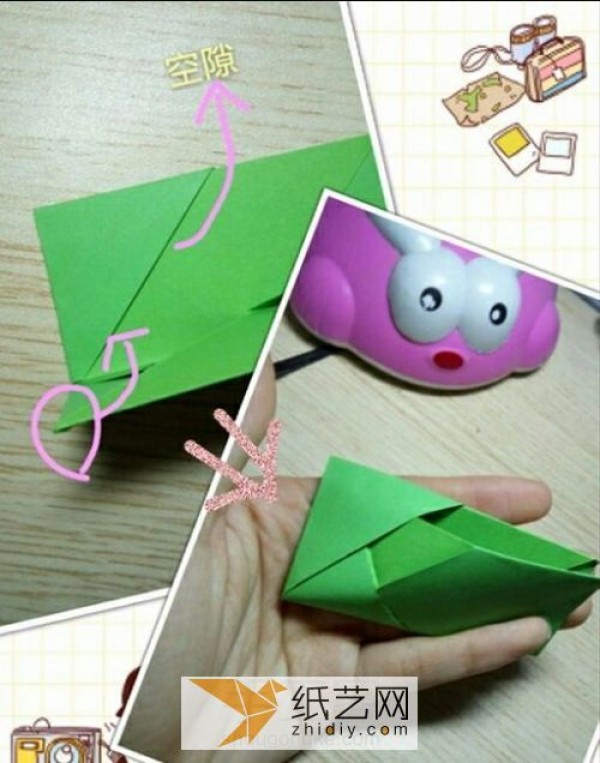 Illustrated tutorial on fancy envelope origami. How to fold letter paper so that it looks nice and interesting.