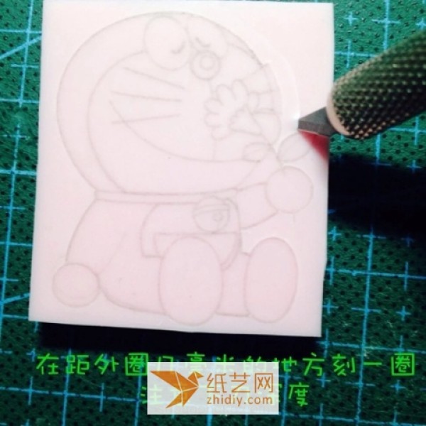 A step-by-step tutorial on how to make a Doraemon rubber stamp