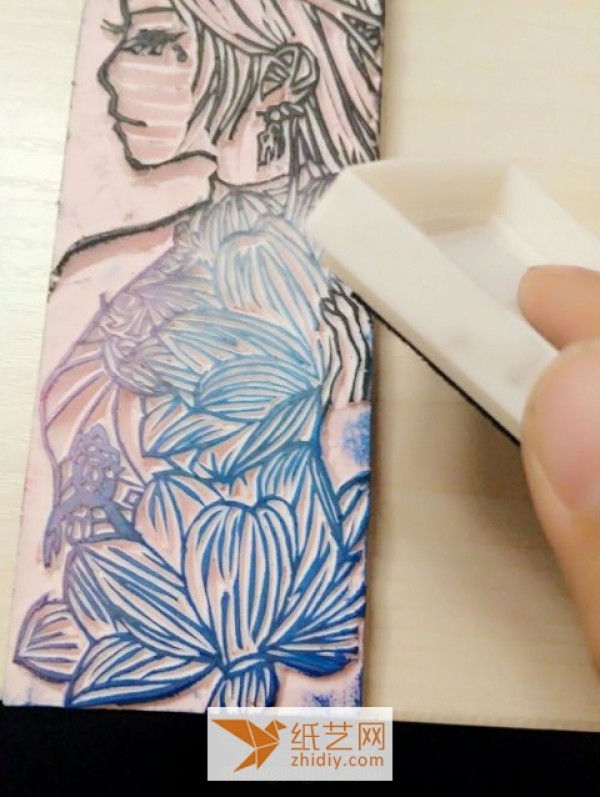 Illustrated tutorial on quickly making beautiful bookmarks as New Year gifts using rubber stamps