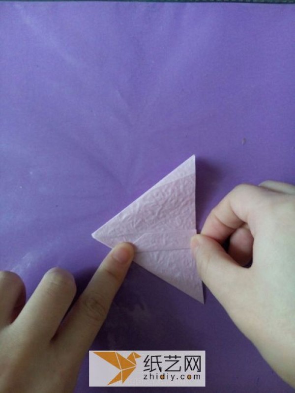 Origami azalea made from hand-kneaded paper