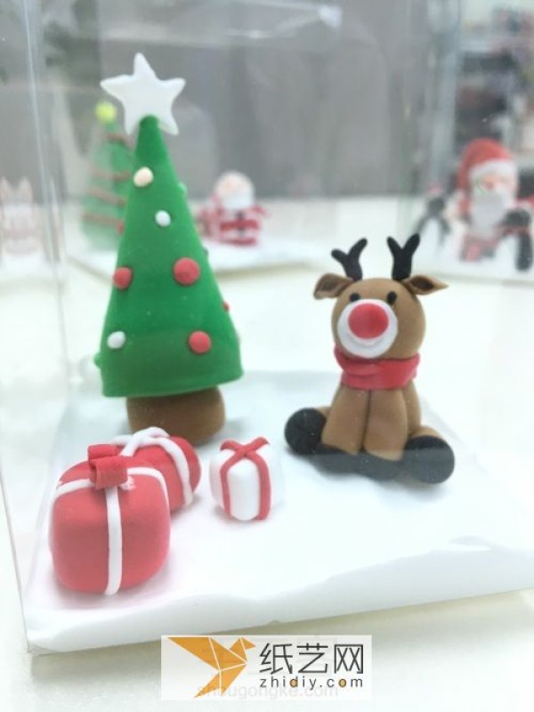 A complete tutorial for making an ultra-light clay Christmas scene gift box