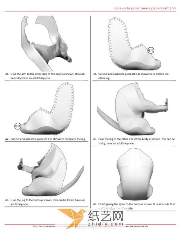 Paper model making of Coca-Cola polar bear mascot