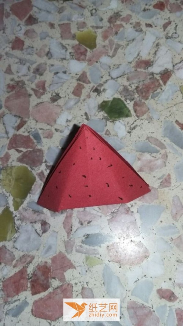 Tutorial on making cool origami watermelon boxes for summer