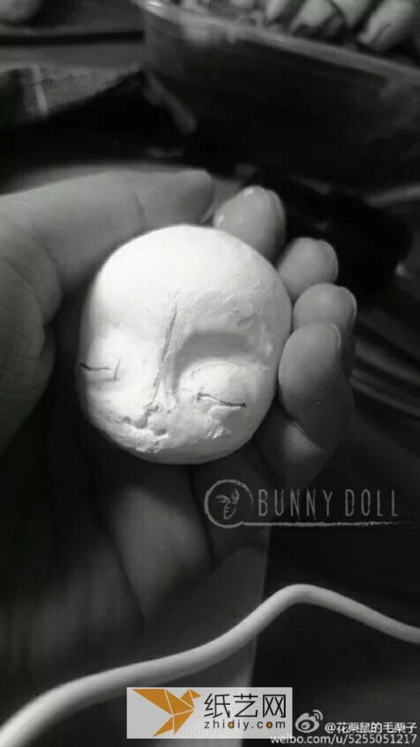 Cute little rabbit made of clay 520 Valentines Day gift, movable bunny paper